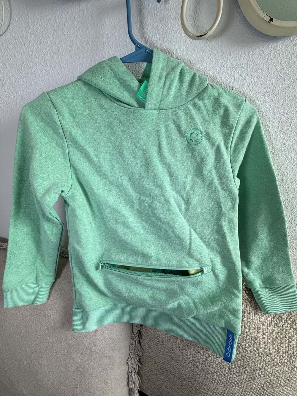 Kids pouch pet jacket zips into a dino Cubcoats Dinosaur Transformer Hoodie Gree